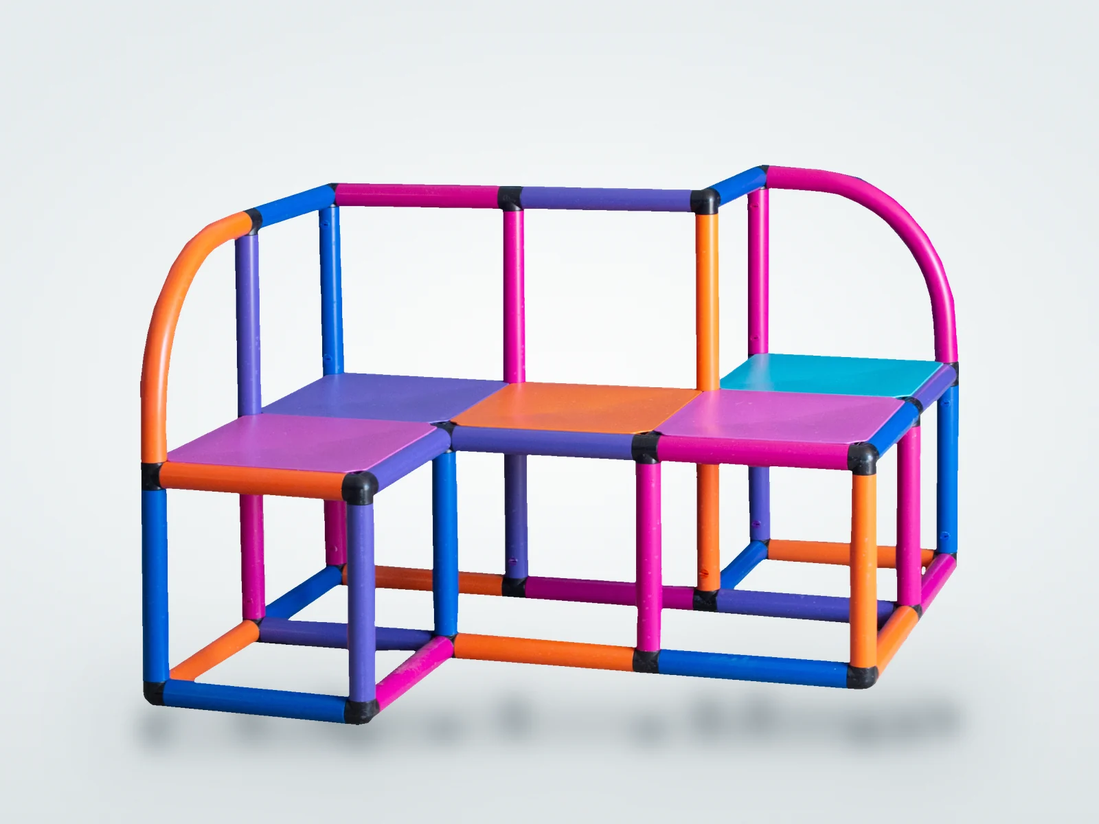 Plataforma de fundo Floty modelo zig-zag, modular, com tampos coloridos