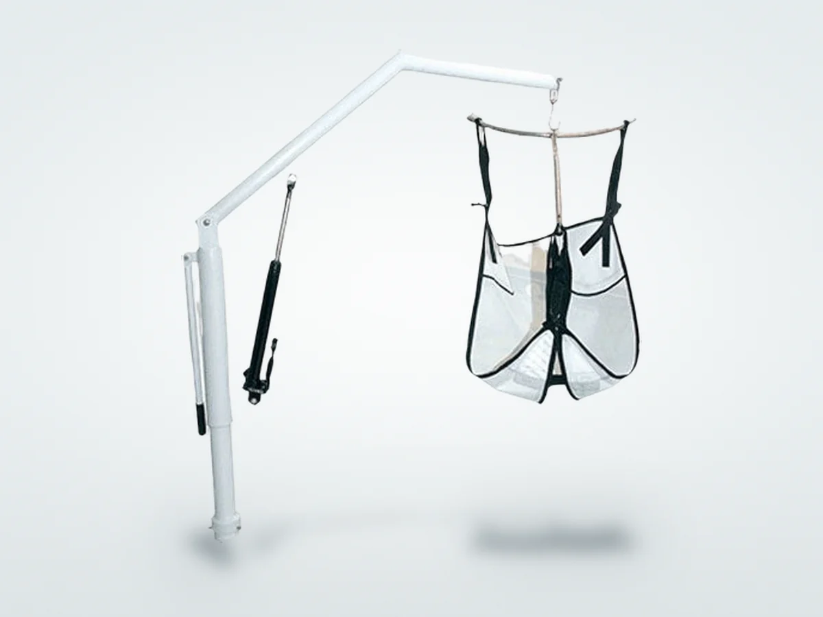 Elevador hidráulico manual Floty para piscina, com cadeira de rede