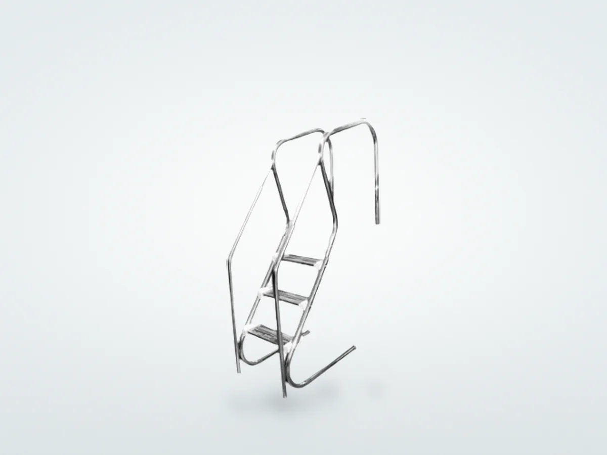 Escada de hidroterapia Floty com corrimão em aço inox