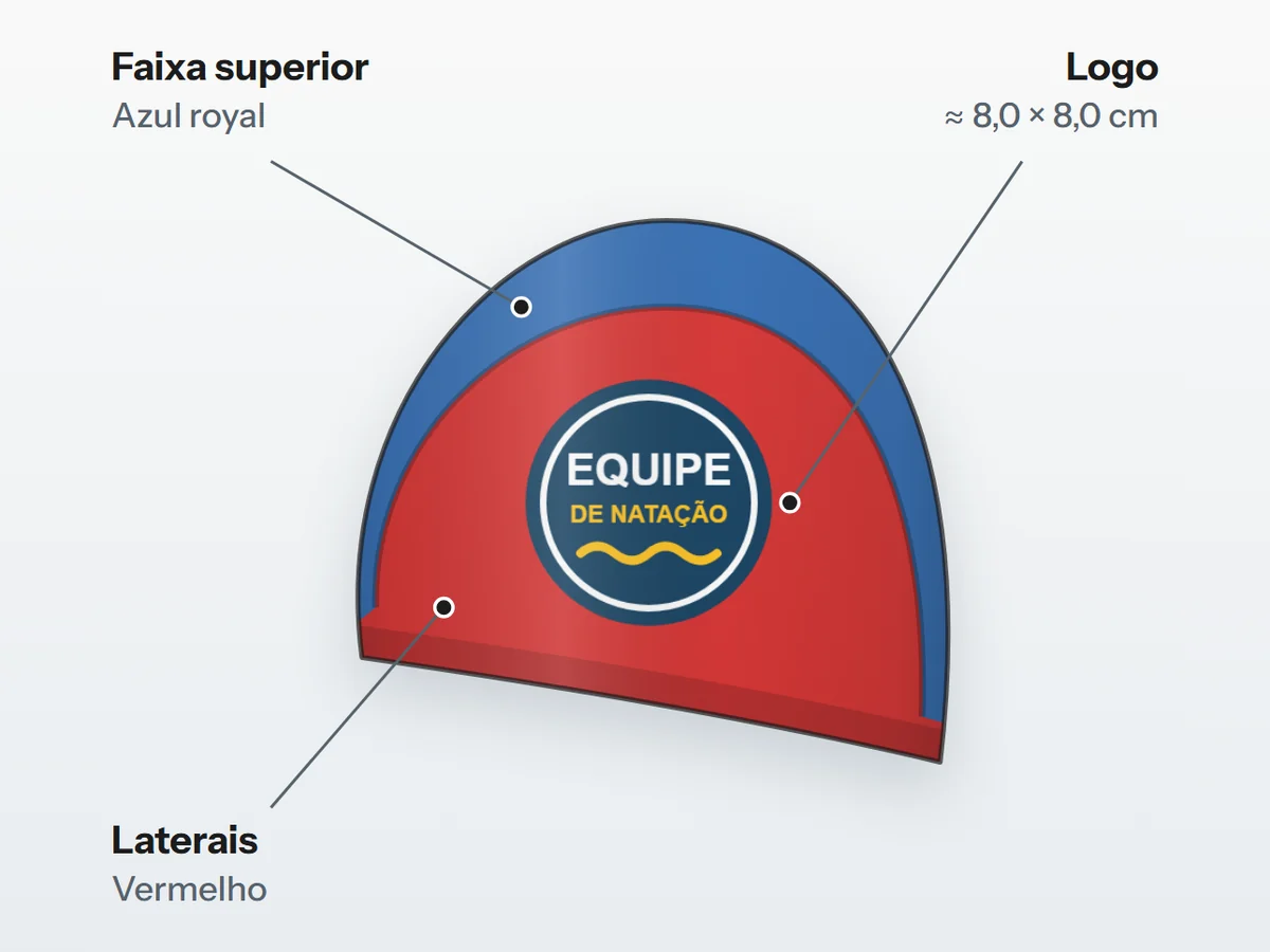 Desenho da touca de helanca personalizada com logo de exemplo