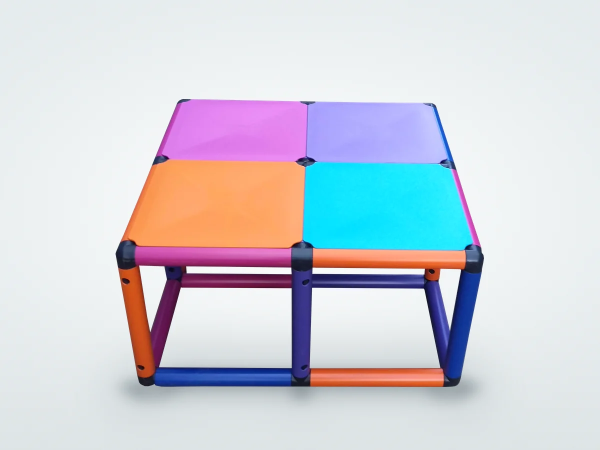 Plataforma de fundo Floty modular, com tampos coloridos